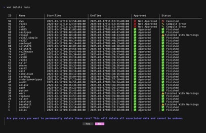 Delete Run Metadata
